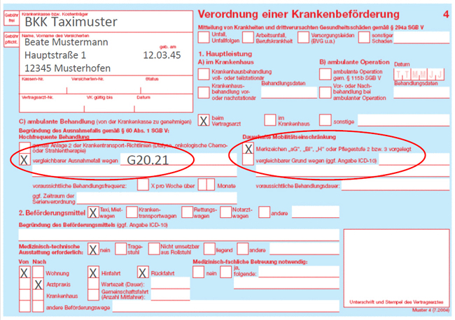 Schein ambulante Behandlung