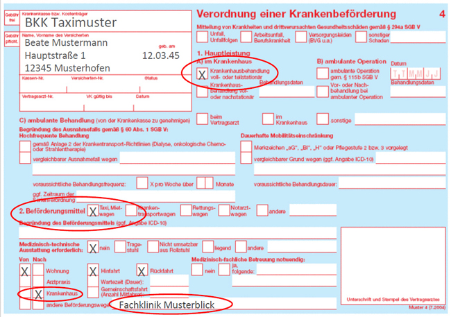 Schein stationäre Aufnahme